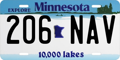 MN license plate 206NAV
