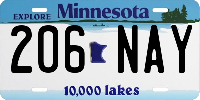 MN license plate 206NAY