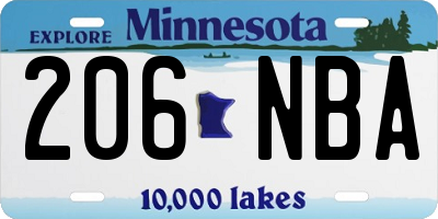 MN license plate 206NBA