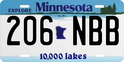 MN license plate 206NBB