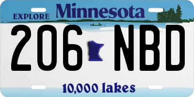 MN license plate 206NBD