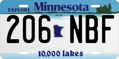 MN license plate 206NBF