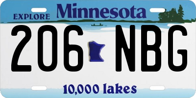 MN license plate 206NBG