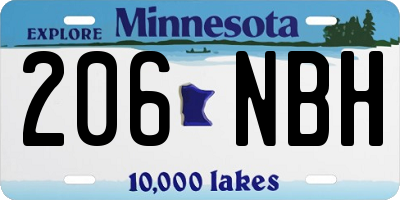 MN license plate 206NBH