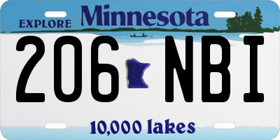 MN license plate 206NBI