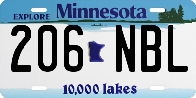 MN license plate 206NBL