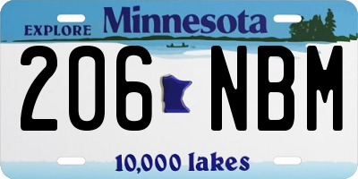 MN license plate 206NBM