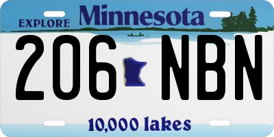 MN license plate 206NBN