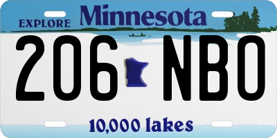 MN license plate 206NBO