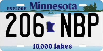 MN license plate 206NBP