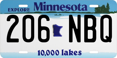 MN license plate 206NBQ