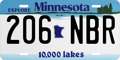 MN license plate 206NBR