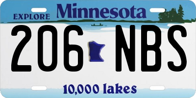 MN license plate 206NBS