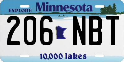 MN license plate 206NBT