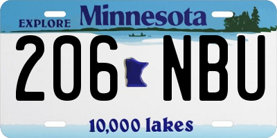 MN license plate 206NBU