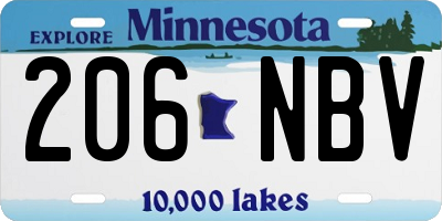 MN license plate 206NBV
