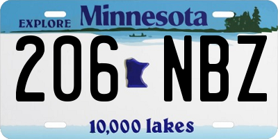 MN license plate 206NBZ