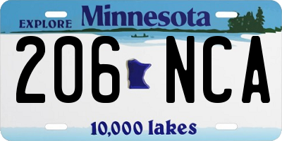 MN license plate 206NCA