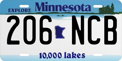 MN license plate 206NCB
