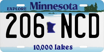 MN license plate 206NCD