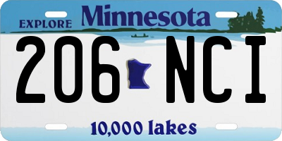 MN license plate 206NCI