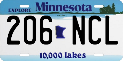 MN license plate 206NCL
