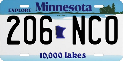 MN license plate 206NCO