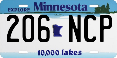 MN license plate 206NCP