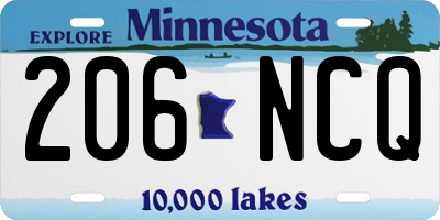 MN license plate 206NCQ