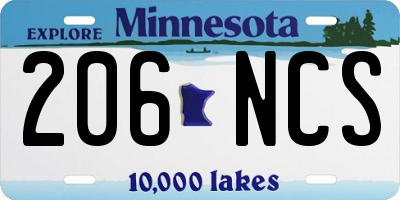 MN license plate 206NCS