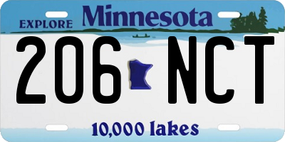 MN license plate 206NCT