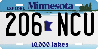 MN license plate 206NCU