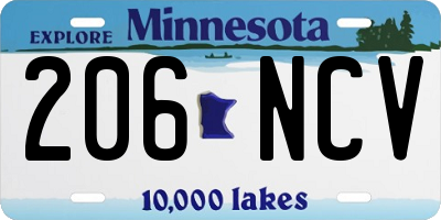 MN license plate 206NCV