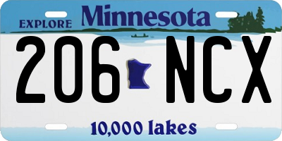 MN license plate 206NCX