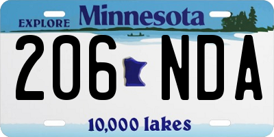 MN license plate 206NDA