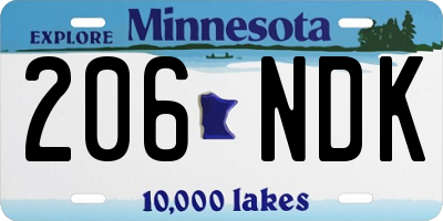 MN license plate 206NDK