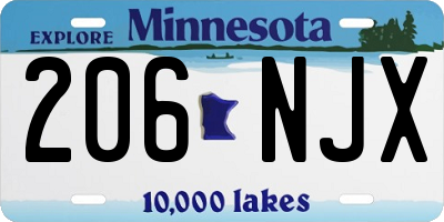 MN license plate 206NJX