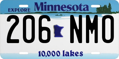 MN license plate 206NMO