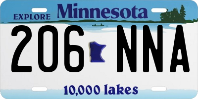 MN license plate 206NNA