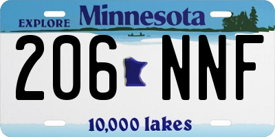 MN license plate 206NNF