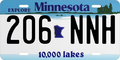 MN license plate 206NNH