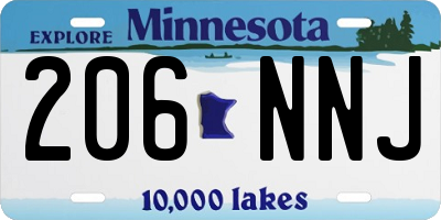 MN license plate 206NNJ