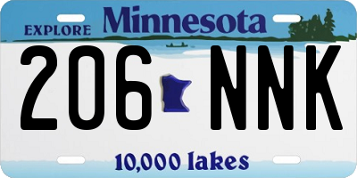 MN license plate 206NNK