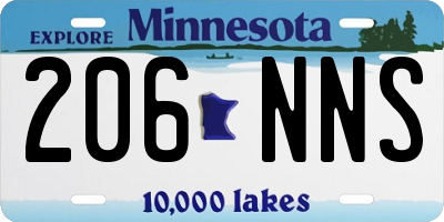 MN license plate 206NNS