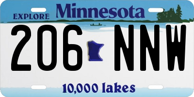 MN license plate 206NNW