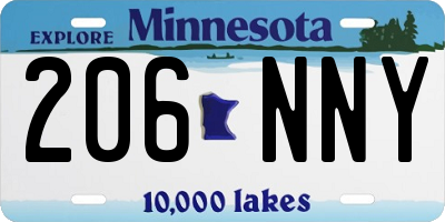 MN license plate 206NNY