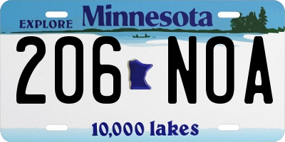 MN license plate 206NOA
