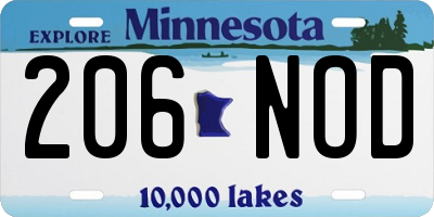 MN license plate 206NOD