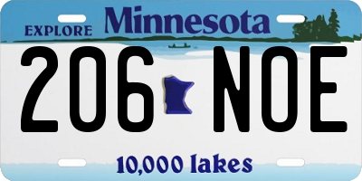 MN license plate 206NOE