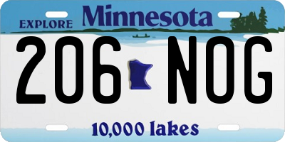 MN license plate 206NOG